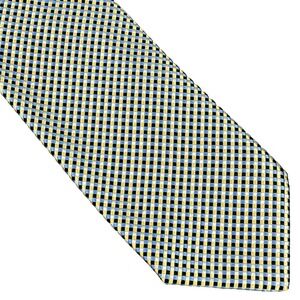 Charvet Place Vendome Silk Tie Mens Blue Yellow Check Necktie France Luxury NEW